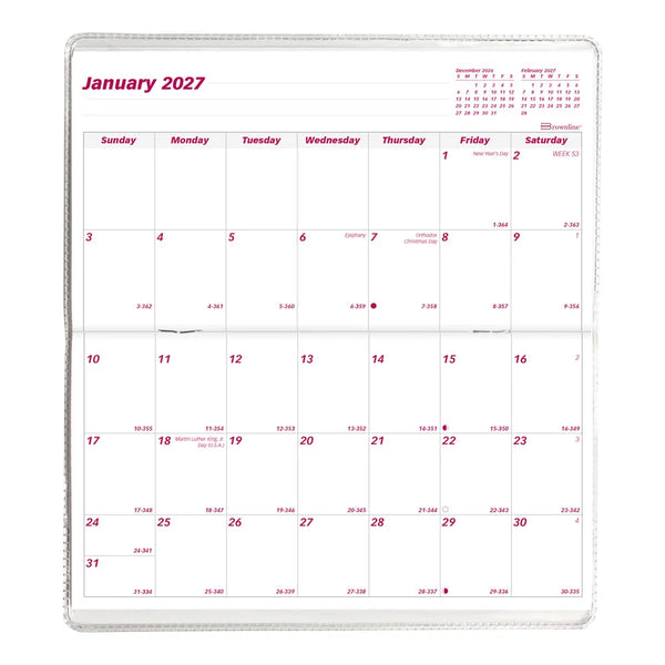 Brownline 2027-2028 2-Year Agenda - Monthly, Pocket Planner, Assorted