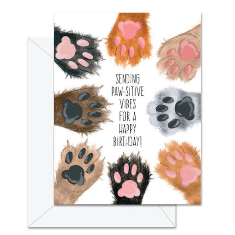 Jaybee Design Birthday Greeting Card - Sending Paw-sitive Vibes