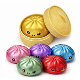 Zibbers Mystery Squishy Dumpling Fidget Squeeze / Stress Toy - Metallic Bao Bun