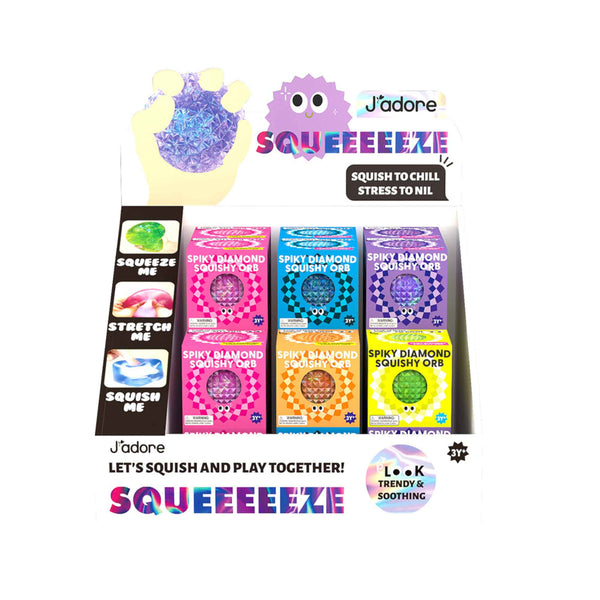 J'Adore Squeeeeez Toy - Spiky Orb Squishy, Assorted