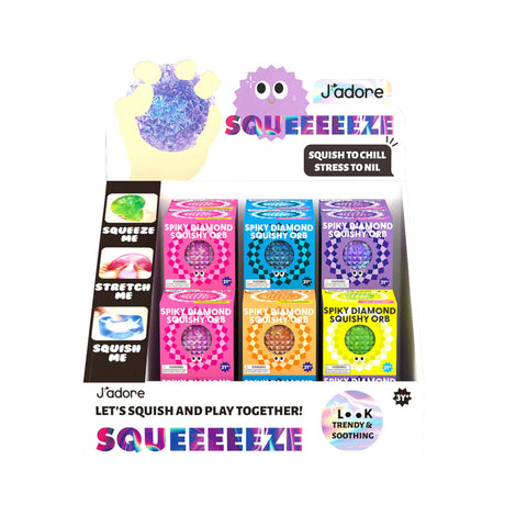J'Adore Squeeeeez Toy - Spiky Orb Squishy, Assorted