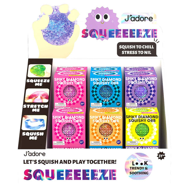 J'Adore Squeeeeez Toy - Spiky Orb Squishy, Assorted