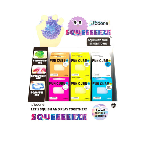 J'Adore Squeeeeez Toy - Fun Cube, Assorted