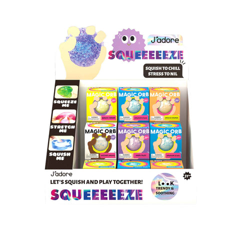 J'Adore Squeeeeez Toy - Magic Orb Squish Ball, Assorted