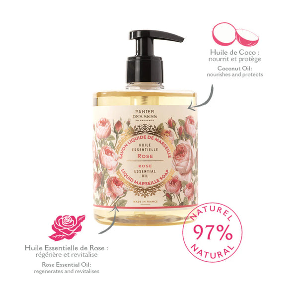 Panier des Sens Liquid Marseille Soap 500ml - Rejuvenating Rose