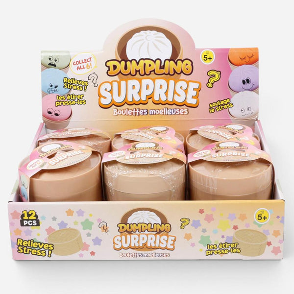 CTG Fidget Stress Toy, Squishy Dumpling Surprise - Moody Face, Assorted