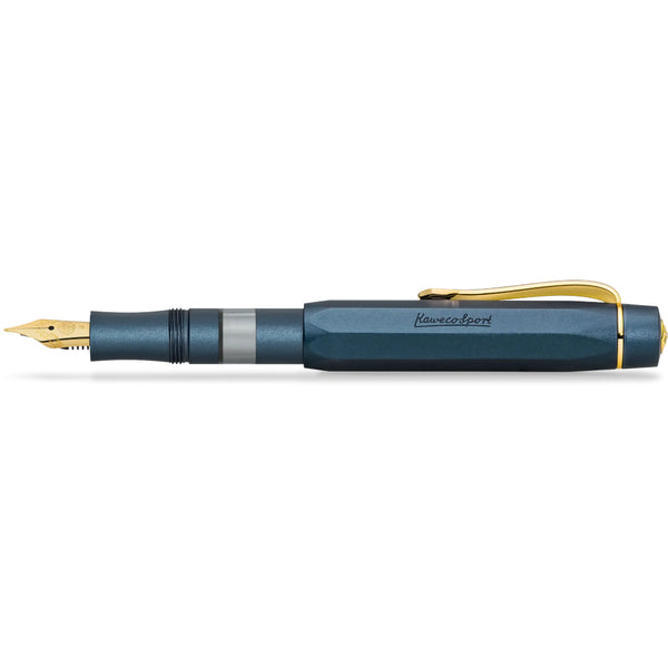 Kaweco AL Sport Piston Fountain Pen, Navy/Gold, Fine Nib