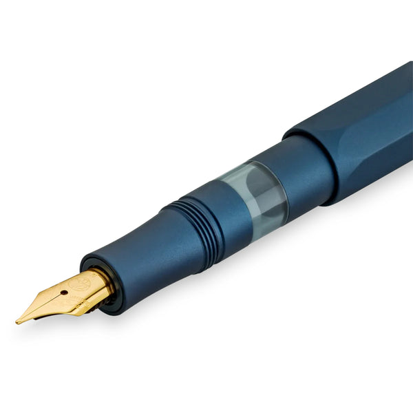 Kaweco AL Sport Piston Fountain Pen, Navy/Gold, Fine Nib