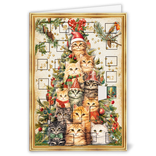 Quire Advent Calendar Card - Christmas Tree of Cute Cats