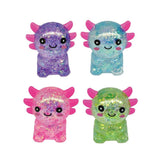CTG Glitter Squeeze Axolotl Stretchiez Slow Rise Fidget Toy, Assorted