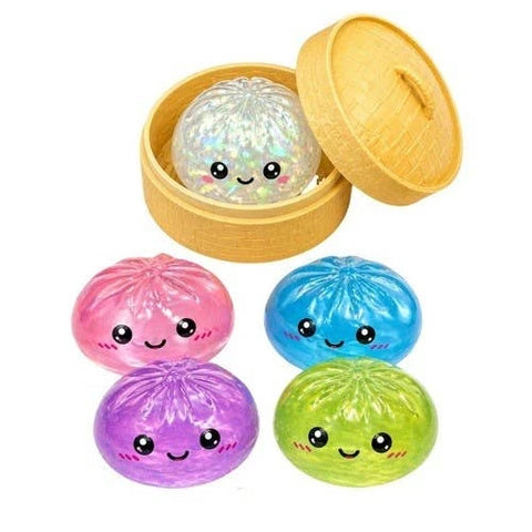 Zibbers Mystery Squishy Dumpling Fidget Squeeze / Stress Toy - Mystery Shimmering Bao Bun