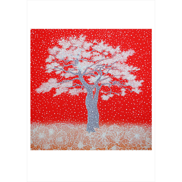 Pomegranate Holiday Cards 12pk: Kyung-Hwa Yu, Snow Flower—Pine
