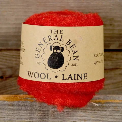 The General Bean Felting Wool 25g - Red