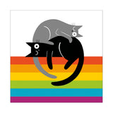 Art File Greeting Card - Cats Hugging On Rainbow