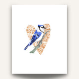 Sarah Duggan Greeting Card - Blue Jay and Heart