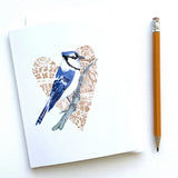 Sarah Duggan Greeting Card - Blue Jay and Heart