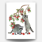 Sarah Duggan Greeting Card - Raccoons in the Apple Orchard