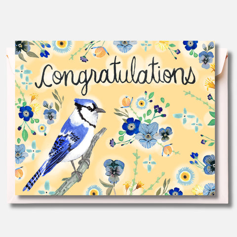 Sarah Duggan Greeting Card - Congratulations Blue Jay