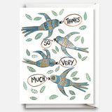 Sarah Duggan Greeting Card - Thanks So Very Much Birds