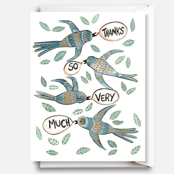 Sarah Duggan Greeting Card - Thanks So Very Much Birds