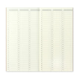Traveler's Company Refill 018 Undated Weekly Agenda, Vertical, Regular Size