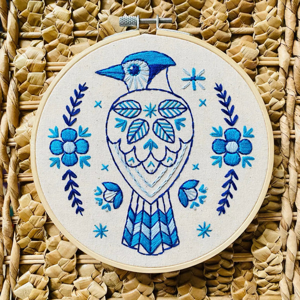 Hook Line & Tinker Embroidery Kit - Blue Jay