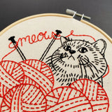 Hook Line & Tinker Embroidery Kit - Knitting Kitten