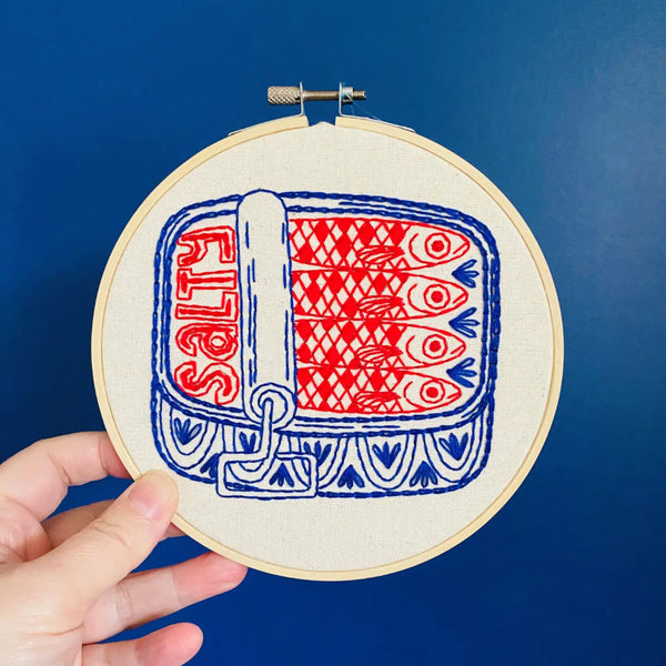 Hook Line & Tinker Embroidery Kit - Sardines