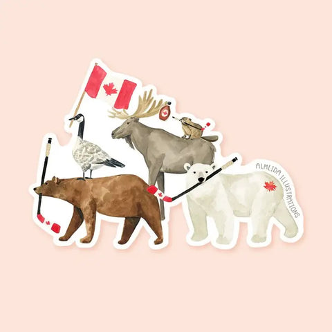 Almeida Illustrations Vinyl Sticker - The Eh Team Animal Sticker