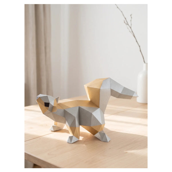 Paper Poly Craft 3D Paper Model DIY Kit - Squirrel