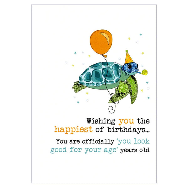 Dandelion Stationery Birthday Greeting Card - Look Good for Age Turtle