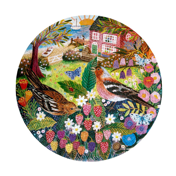 eeBoo 500pc Round Puzzle - Birds By The Sea