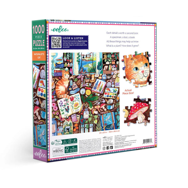 eeBoo 1000pc Puzzle - Naturalist's Cat