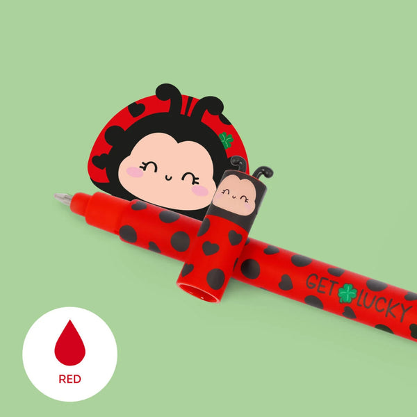 Legami Erasable Gel Pen - Ladybug, Red Ink