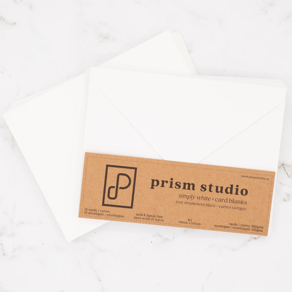 Prism Studio Blank Cards & Envelopes Set 4.25" x 5.5" 10pk Simply White