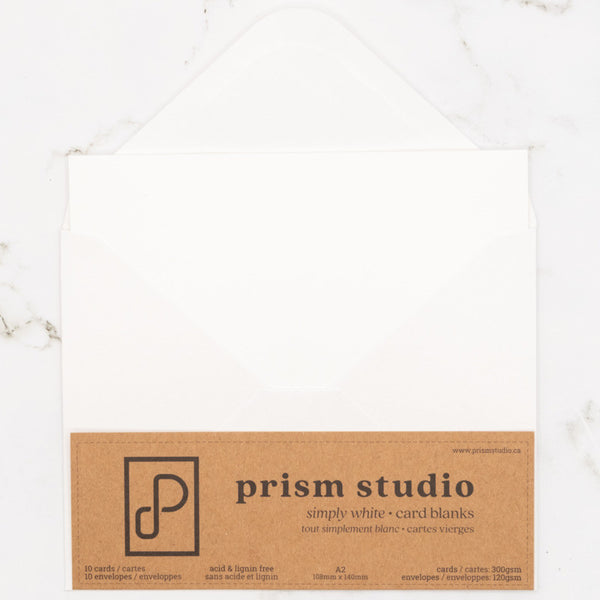 Prism Studio Blank Cards & Envelopes Set 4.25" x 5.5" 10pk Simply White