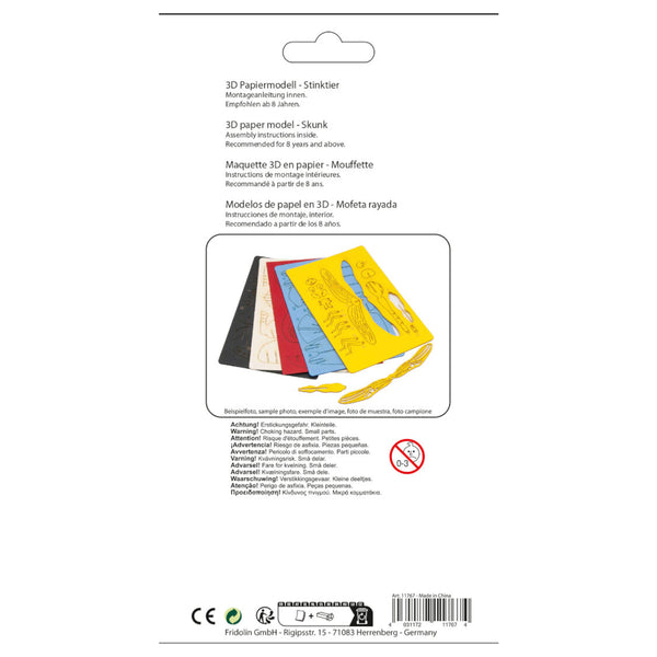 Fridolin 3D Animals Paper Model - Skunk