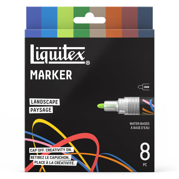 Liquitex Paint Marker Set 8pk, 2mm - Landscape