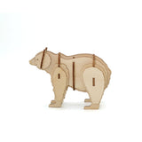 Flip Toys Wooden 3D Animal Model - Black Bear