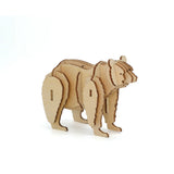 Flip Toys Wooden 3D Animal Model - Black Bear