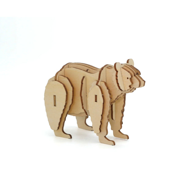 Flip Toys Wooden 3D Animal Model - Black Bear
