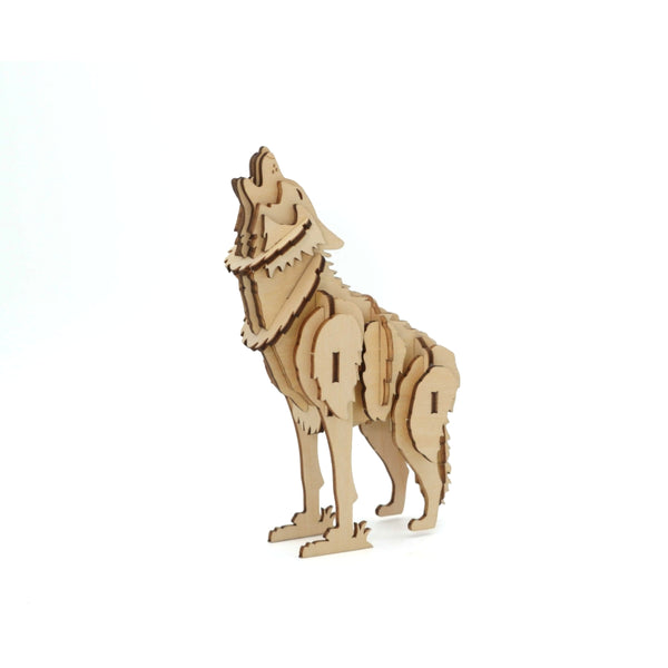 Flip Toys Wooden 3D Animal Model - Wolf