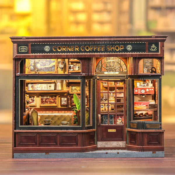 Cutebee DIY Miniature House Kit - Corner Coffee Shop