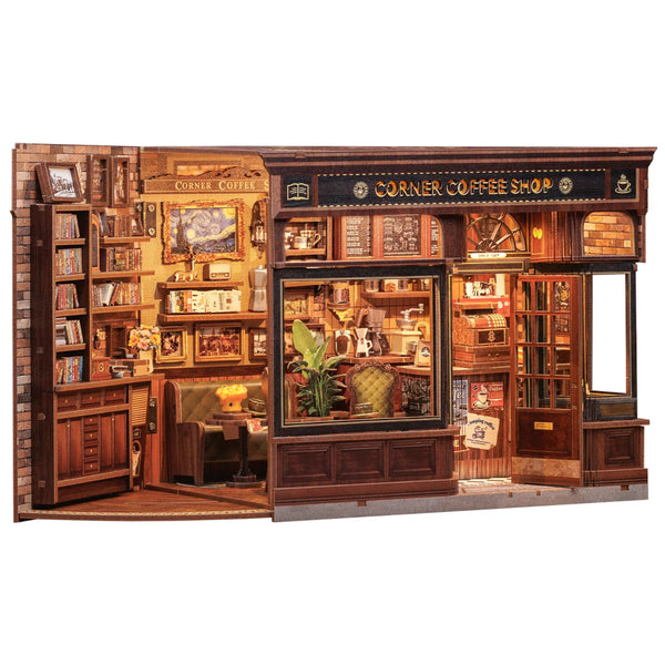 Cutebee DIY Miniature House Kit - Corner Coffee Shop