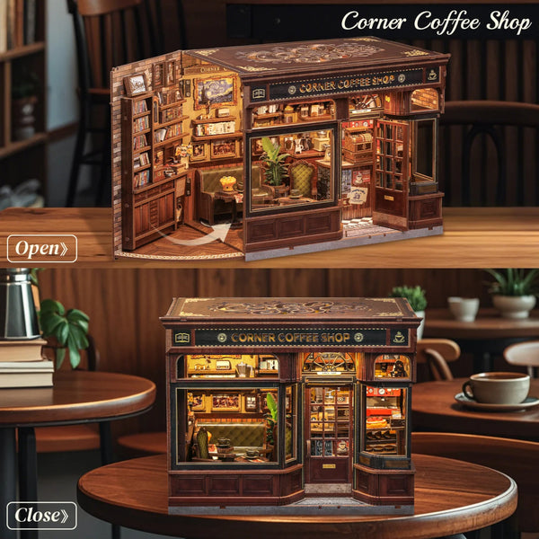 Cutebee DIY Miniature House Kit - Corner Coffee Shop