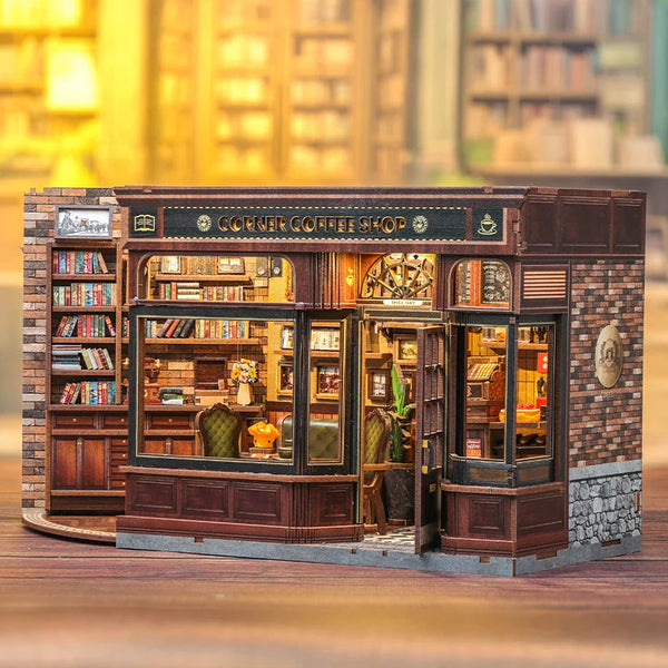 Cutebee DIY Miniature House Kit - Corner Coffee Shop
