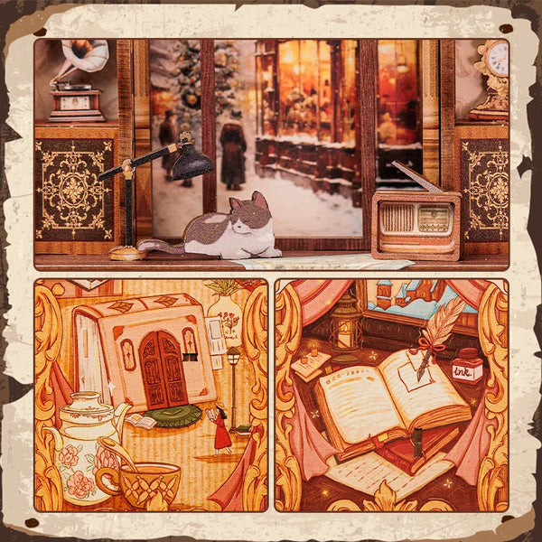 Cutebee DIY Miniature Book Nook Kit - Bookshop Memories