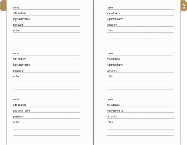 Peter Pauper Press Internet Password Logbook - Cosmos