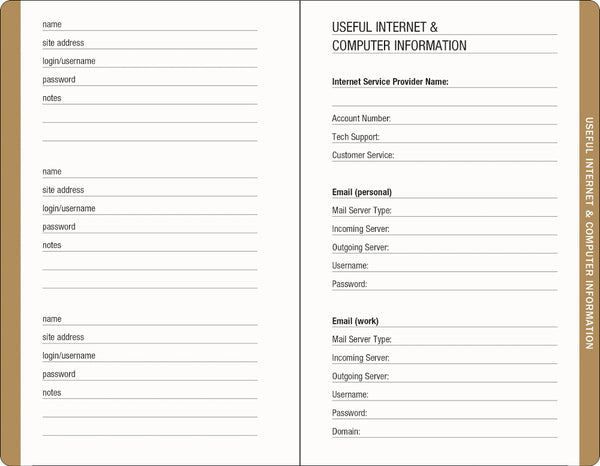 Peter Pauper Press Internet Password Logbook - Cosmos
