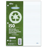 Hilroy Refill Paper, Recycled - Ruled, 150 Sheets